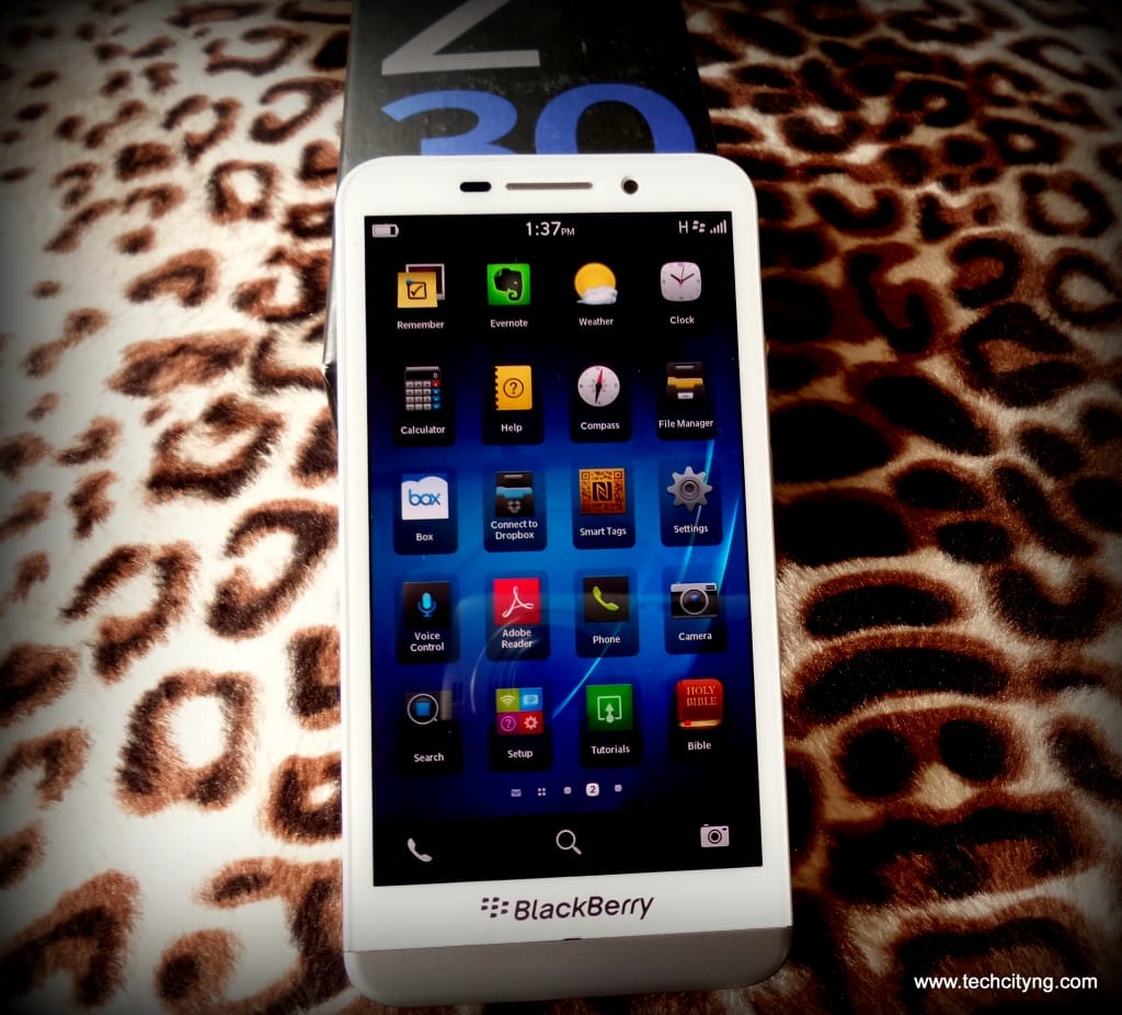 BlackBerry Z30 Screen