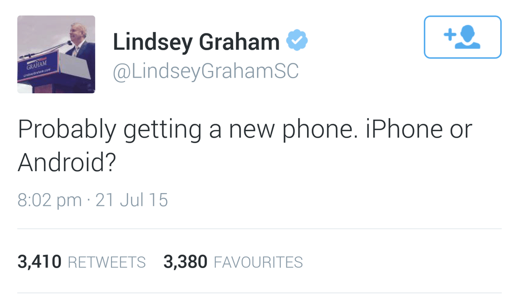 Senator Graham snubs Microsoft and Blackberry