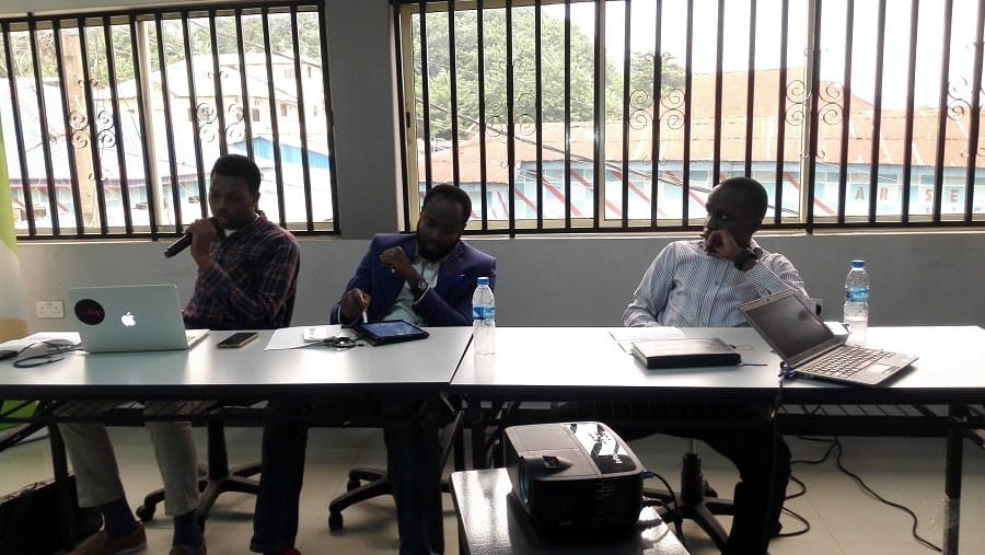 L-R: Efeturi Money from E Tranzact, Tunde Onilu from Solo Phone and Damola Anjorin.