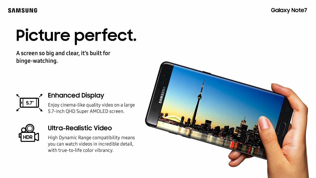 Galaxy Note 7, Display