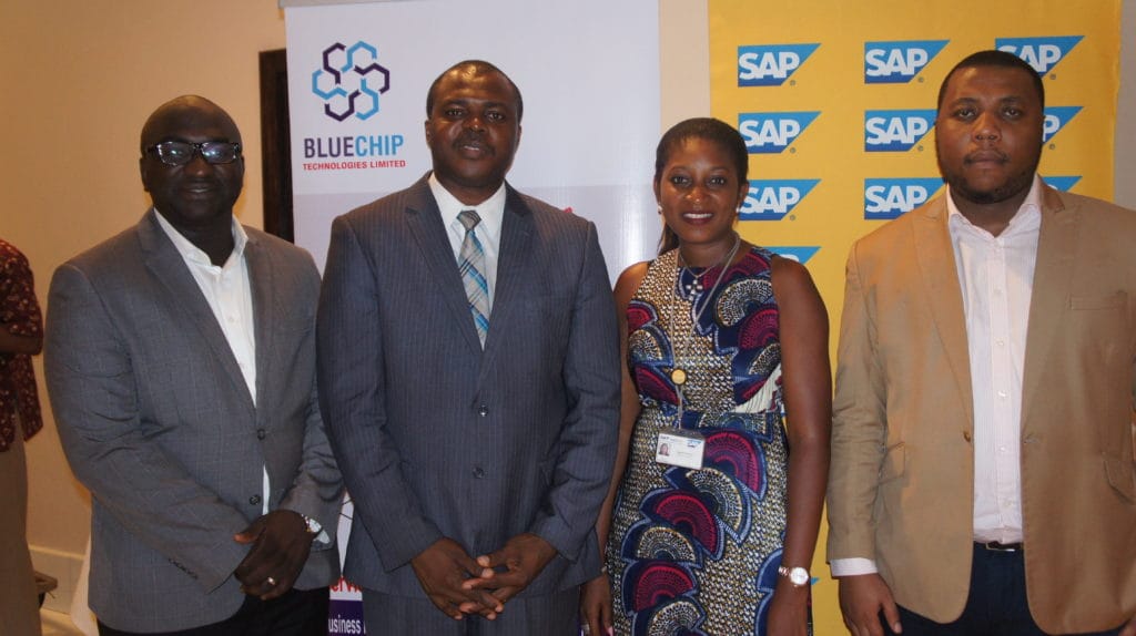 L-R Tope Ojo (Chief Delivery Officer, Bluechip), Aderinola Oloruntoye (Head of Innovation, SAP West Africa), Ugocho Agoreyo (Senior Partner Manager, SAP ) and Olumide Soyombo (Partner & Co-Founder, Bluechip Technologies)