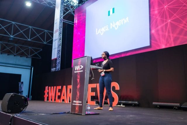 Ire Aderinokun speaking at The 2017 WeAreDevelopers Conference